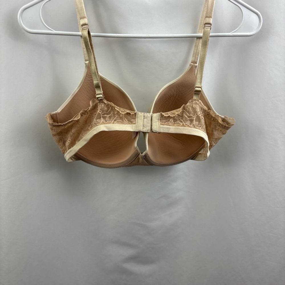 Victoria Secret Bra 36DD Demi Angels Lined Demi Beige Lace - Picture 6 of 11